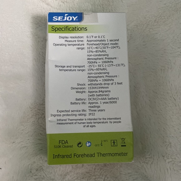 sejoy Other Se Joy Infrared Forehead Thermometer Piece Poshmark